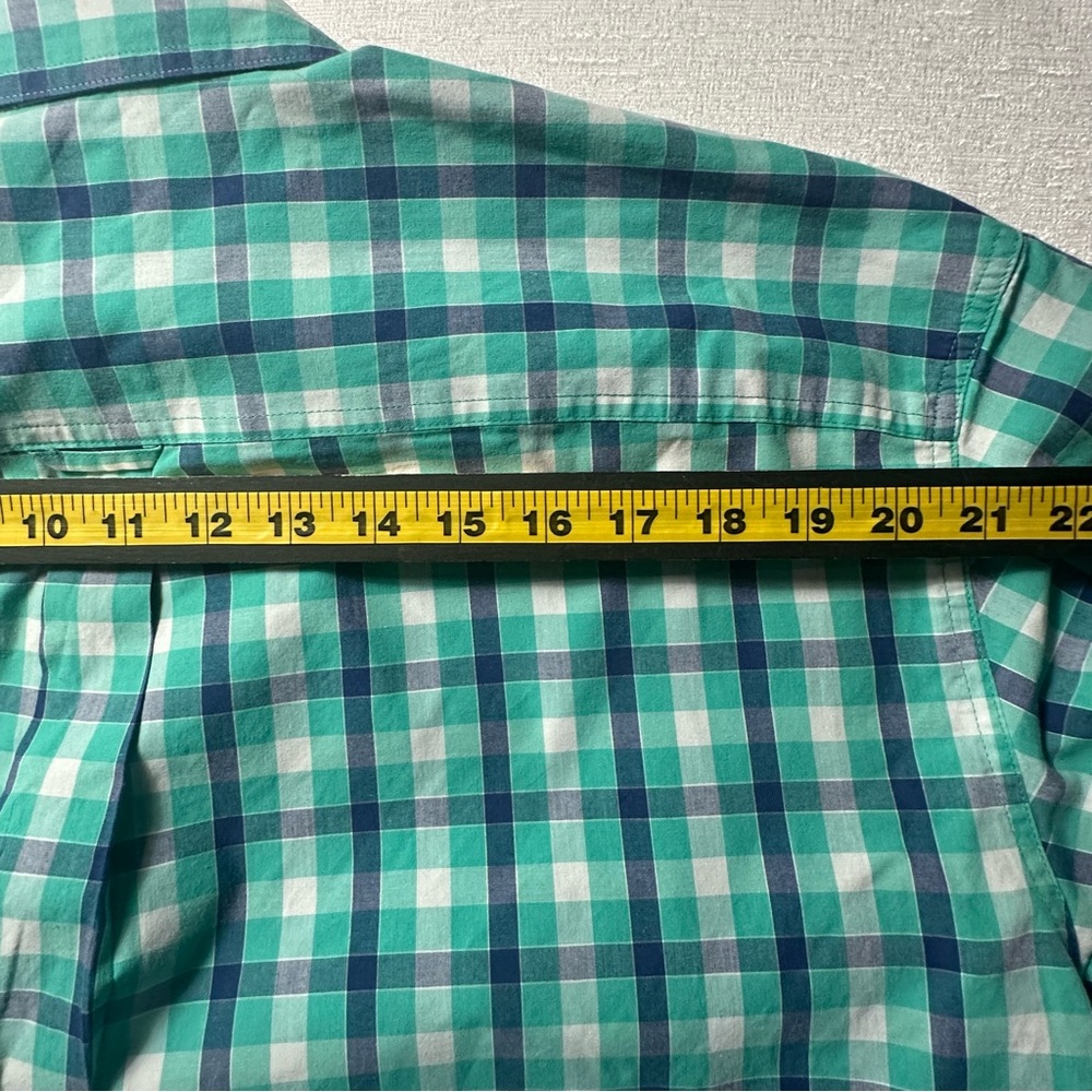 Chaps Easy Care Men's Blue and Green Checkered Shirt 3XL - Picture 8 of 14
